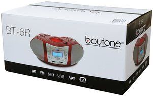 Boytone BT-6R CD Boombox Red Metallic color Edition Portable Music System with CD Player &amp; USB/SD/MMC Slot, Digital... N2