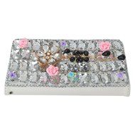 Spritech(TM) Bling Phone Case For Samsung Galaxy S6 Edge Plus,3D Handmade Colorful Crystal White Flower Accessary... N27