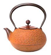 Naubu Iron Kettle Tetsubin Umemaruko Copper Lid Rust Color 1.2L（japan import） N2
