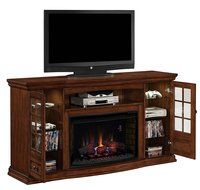 ClassicFlame 32MM4486-P239 Seagate TV Stand for TVs up to 80&quot;, Pecan (Electric Fireplace Insert sold separately) N3