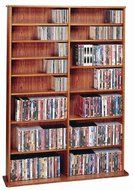 Leslie Dame CDV-1000CHY High Capacity Oak Veneer Multimedia Storage Rack, Cherry