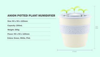 SPASENS Anion Ultrasonic USB Powered Flower Pot Humidifier N4