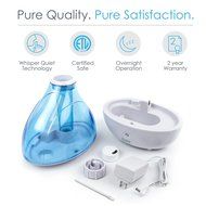 Ultrasonic Cool Mist Humidifier - Premium Humidifying Unit with Whisper-quiet Operation, Automatic Shut-off, and... N7
