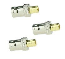 3-Pack RF Coaxial Coax Adapter BNC Female to SMB Female Connector
