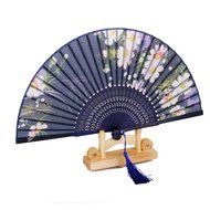 Blue Hand Fan Folding Fan Wedding Party Gift - Cherry Blossom N2