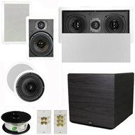 Theater Solutions 5.1 Home Theater 6.5" Speaker Set with Center, 15" Powered Sub and More TS65CWL51SET8