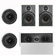 Theater Solutions 5.1 Home Theater 6.5" Speaker Set with Center, 15" Powered Sub and More TS65CWL51SET8 N2