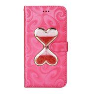 Galaxy S7 Case,Galaxy S7 Wallet Case, PHEZEN Bling Liquid Glitter Love Heart Floating 3D Hourglasses Luxury Pu... N43