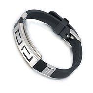 Men's Black Punk Rubber Stainless Steel Wristband Clasp Cuff Bangle Bracelet New N5