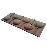 Fanhesheng 6 Cavity Smiley Face Shape Lollipop Silicone Chocolate Candy Mold with Sticks N3