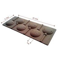 Fanhesheng 6 Cavity Smiley Face Shape Lollipop Silicone Chocolate Candy Mold with Sticks N4