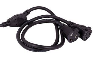 Cable Leader Power Cord Splitter Cable For 2 NEMA 5-15R to 1 NEMA 5-15P (14 inches / 14 AWG)