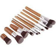 ShungHO 11pcs Bamboo Handle Cosmetic Makeup Brush Set Perfect for Use as Concealer Brush, Contour Brush, Cosmetic...