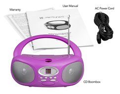 Riptunes great quality Home CD Player, Pink (CDB220P)