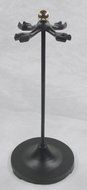 "MINI" Miniature Colonial Fireplace Hearth Woodstove Tool Set with Classic Ball Handles - BRASS on BLACK N9