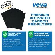 Premium True HEPA Filter with 6 Activated Carbon Pre Filters compatible with Winix 115115 Size 21 - Works with... N6