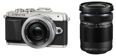 Olympus E-PL7 16MP Mirrorless Digital Camera with 3-Inch LCD with EZ Double Zoom Kit 12-42mm f/3.5-5.6 + 40-150mm...