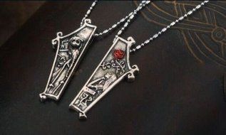 The Nightmare Before Christmas Jack Lisa Couple Pendant Necklace Jewelry Gift N2
