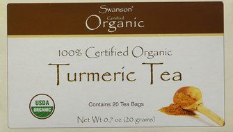 Swanson 100% Certified Organic Turmeric Tea -- 20 Bags (Three Boxes each of 20 Tea Bags) N2
