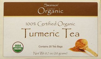 Swanson 100% Certified Organic Turmeric Tea -- 20 Bags (Three Boxes each of 20 Tea Bags) N4