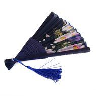 Blue Hand Fan Folding Fan Wedding Party Gift - Cherry Blossom N3
