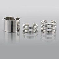3Pcs/Set Gold Silver Plated Shiny Fashion Band Midi Finger Knuckle Stack Rings (silver)
