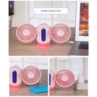 BearsFire 350 Degree Rotation Mini Handheld Portable Couples Fan,Quiet Operation Desktop Fan with LED Light Dual... N21