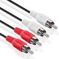 TNP 2RCA Stereo Audio Cable (50 Feet) - Dual Composite RCA Male Connector M/M 2 Channel (Right and Left) (Red...