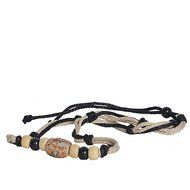 Men Pendant Bead Hemp Braid Surfer Choker Necklace Stylish Tribal (Triple-#225) N4