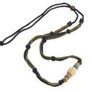 Men Pendant Bead Hemp Braid Surfer Choker Necklace Stylish Tribal (Triple-#225) N5