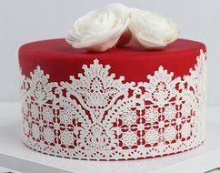 Venise Rennaisance Floral SLM024 Silicone Cake Lace Mat Edible Sugar Mold - Large 2 Rows N2