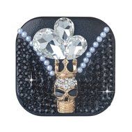 KAKA(TM) Fashion Box Kit 3D Handmade Rhinestone Bling Crystal Design Skull Pattern Decorated Black Mini Contact... N15