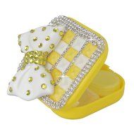 KAKA(TM) Fashion Box Kit 3D Handmade Rhinestone Bling Crystal Design Skull Pattern Decorated Black Mini Contact... N20
