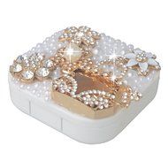 KAKA(TM) Fashion Box Kit 3D Handmade Rhinestone Bling Crystal Design Skull Pattern Decorated Black Mini Contact... N24