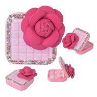 KAKA(TM) Fashion Box Kit 3D Handmade Rhinestone Bling Crystal Design Skull Pattern Decorated Black Mini Contact... N25