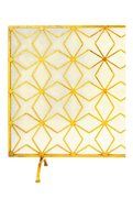 Fire Protector Fireplace Screen Metal Gold Finish Christmas Decorating Gift