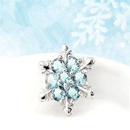 Hot Women Silver Blue Crystal Snowflake Flower Charm Pendant Necklace Jewelry N3