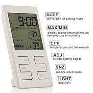 Indoor Humidity Temperature Monitor,E-Venis Hygrometer Digital Thermometer with LCD Display[Data Updated in Real... N3