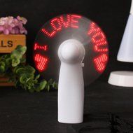 Winsa Mini Fan, Led Light Word, Customizable with the Words You Want (Red "I LOVE YOU") N5