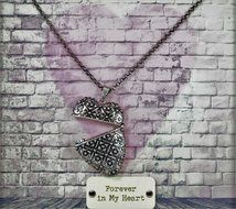 Demdaco Story Heart Pendant - Forever 32" Brass Necklace &amp; Locket N2