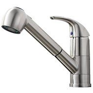 Commercial Stainless Steel Single Handle Pull Out Sprayer Kitchen Sink Faucet, Single Lever Pull Down Brushed...
