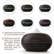 Essential Oil Diffuser,Oak Leaf 300ml Wood Grain Aromatherapy Essential Oil Diffuser with 7 Color shades,Aroma... N8