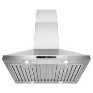 FIREBIRD Stainless Steel 30" Euro Style Island Mount Range Hood LED Screen