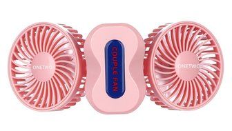 ONETWO Portable personal MINI USB battery cooling fan,Silent double head fan， 3 speed, 360 degree rotation, 1... N8