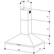 NT AIR Island Range Hood White KA-140-WHT-48