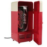 RioRand Mini Usb-powered Fridge Beverage Cooler for Drink Cans in Cubicle and Home Office (Red)