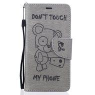 Galaxy Grand Prime Case, Galaxy Grand Prime Wallet Case,PHEZEN Cute Bear Don't Touch My Phone Design PU Leather... N44