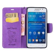 Galaxy Grand Prime Case, Galaxy Grand Prime Wallet Case,PHEZEN Cute Bear Don't Touch My Phone Design PU Leather... N46