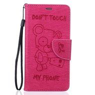 Galaxy Grand Prime Case, Galaxy Grand Prime Wallet Case,PHEZEN Cute Bear Don't Touch My Phone Design PU Leather... N47