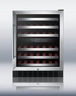 Summit SWC530LBIST 24" Freestanding or Built In Dual Zone Wine Cooler with 46 Bottle Capacity Digital Thermostat... N2
